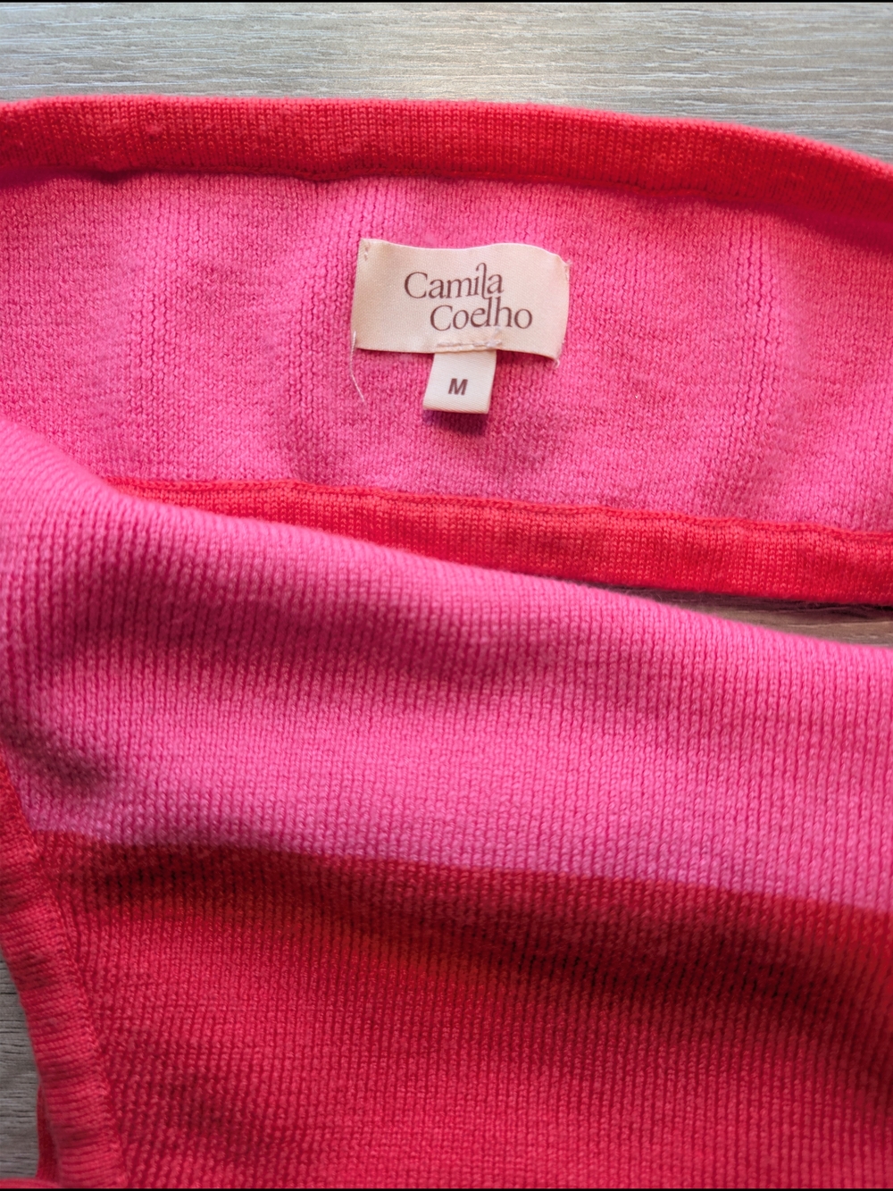 Camila Coelho Pink Orange Colorblock Open Tie Back Halter Emlyn Knit Midi Dress - Picture 12 of 13